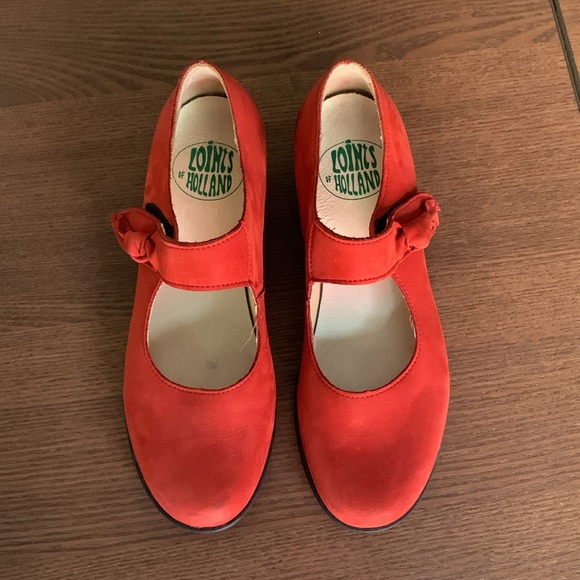 LOINTS OF HOLLAND - Fine suede - orange/red Mary Jane Pumps - Picture 3 of 15